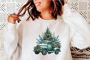 Christmas Trucks Clipart PNG, an Illustration by SinaCreation (Thumbnail 5 of 7)