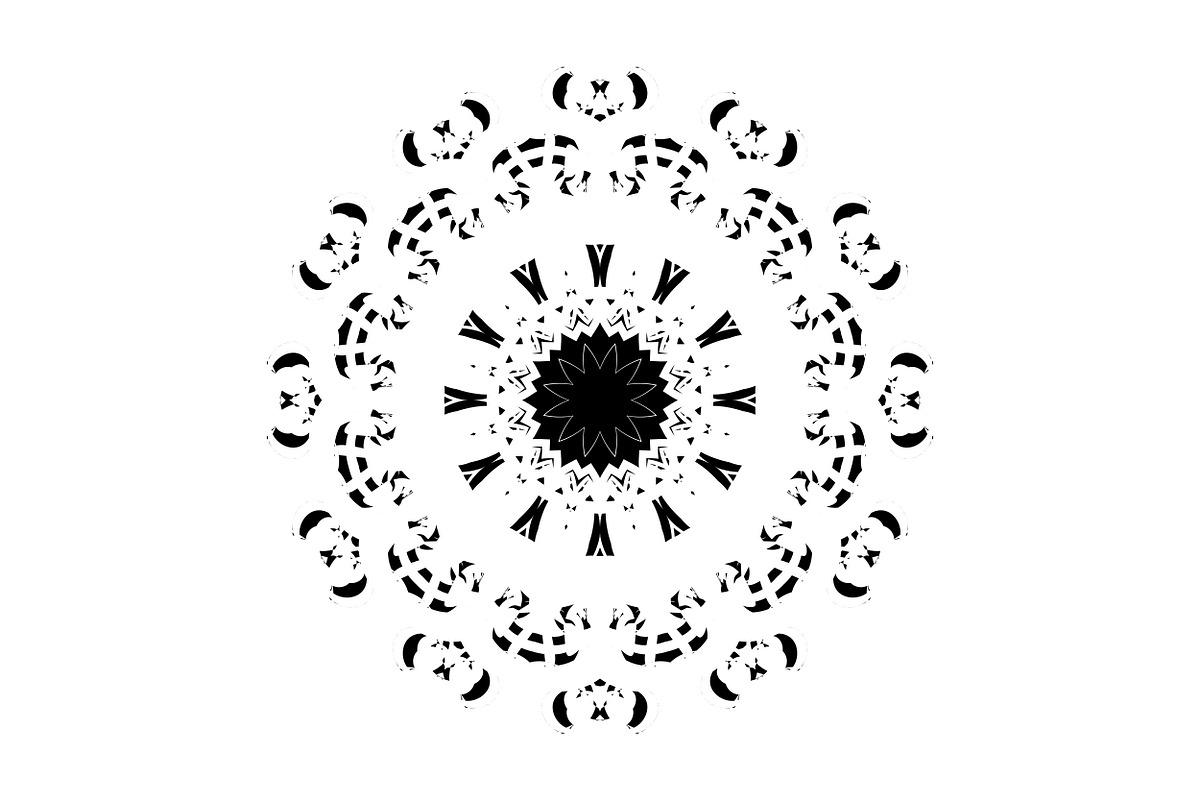 Black and White Mandala Patterns Set, a Decorative Illustration by NJ Himel (Photo 15 of 101)