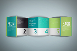 5x Z-Card Mock-up - 6 Panels C-Fold