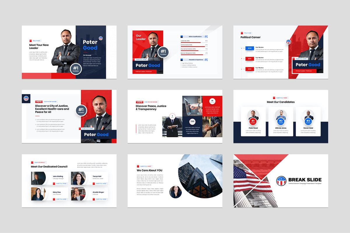 Political Campaign PowerPoint, a Presentation Template by Graphue