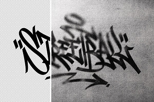 Graffiti Paint Text & Logo Mockup