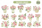 Watercolor Blush Rose Clipart, an Illustration by TatiMockup (Thumbnail 3 of 5)