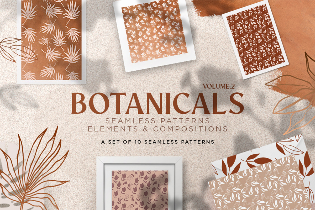 Botanical Seamless Patterns V2, a Pattern Graphic by PixelHive Pro (Photo 1 of 17)
