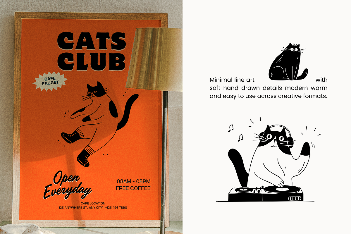 Just Cats: Daily Life Pack, an Animal Illustration by Veyla (Photo 7 of 10)