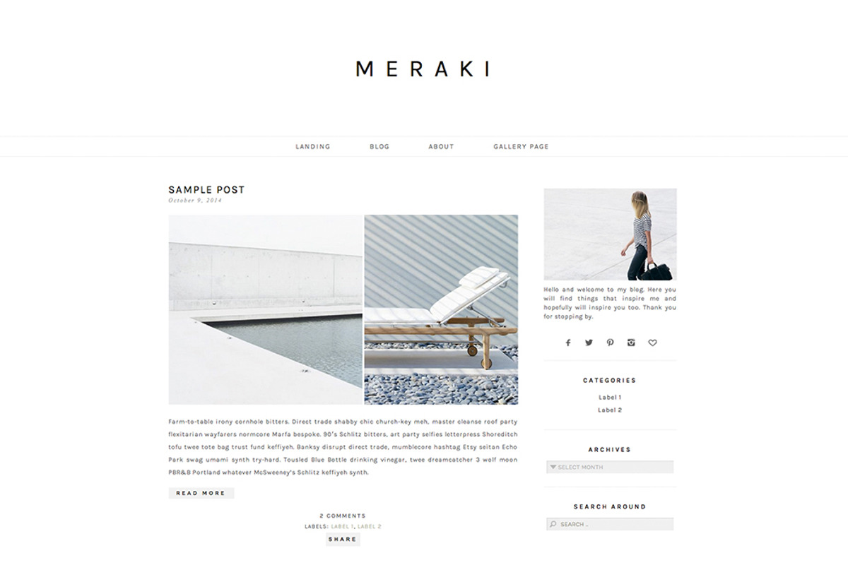 Responsive WP Theme - Meraki, a WordPress Template by Light Morango (Photo 2 of 4)