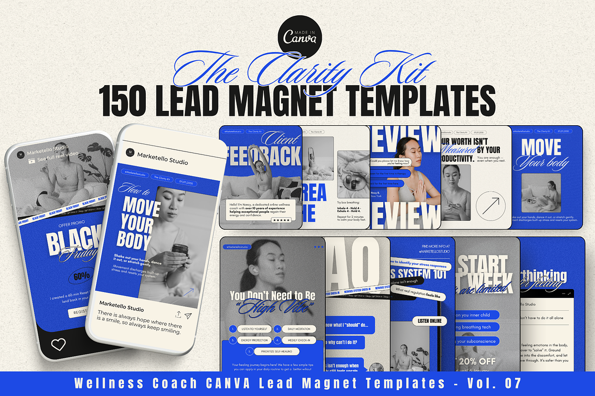 Wellness Coach Lead Magnet Templates