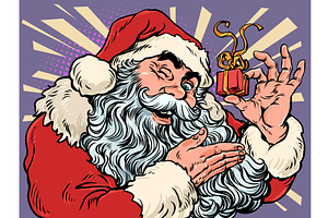 Pop Art Retro Santa Claus showing, an Illustration by studiostoks
