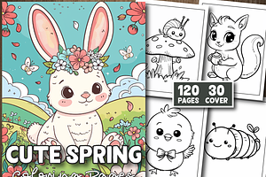 Cute Spring Coloring Page For Kids, a Decorative Illustration by Design Station