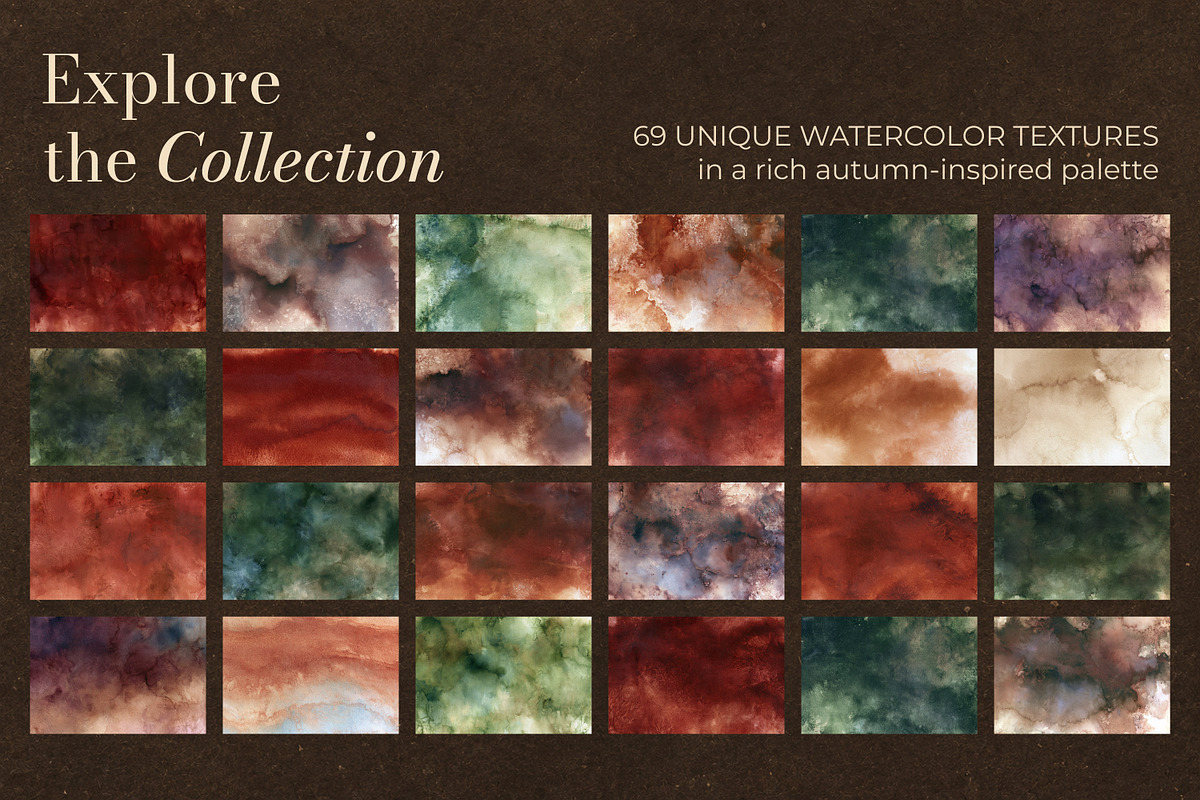 69 Autumn Watercolor Textures, a Texture Graphic by Le.nart (Photo 3 of 7)