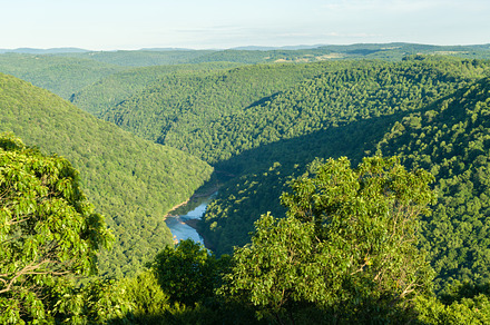 Raven rock overlook of cheat river containing cheat lake, cheat river canyon, a Nature Photo by Backyard Stock