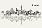 India hand drawn skyline, an Illustration by LisaKolbasa (Thumbnail 1 of 3)