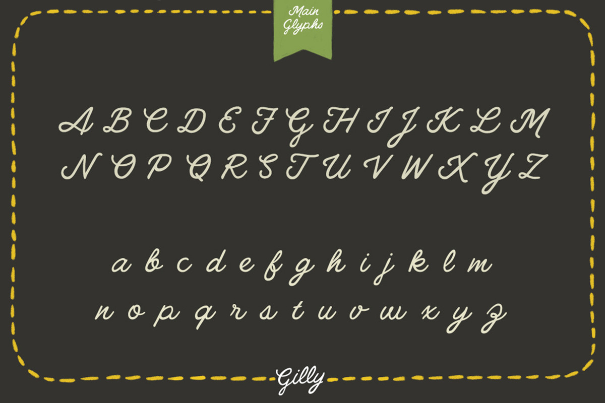 Gilly handmade script font with alternates preview 3