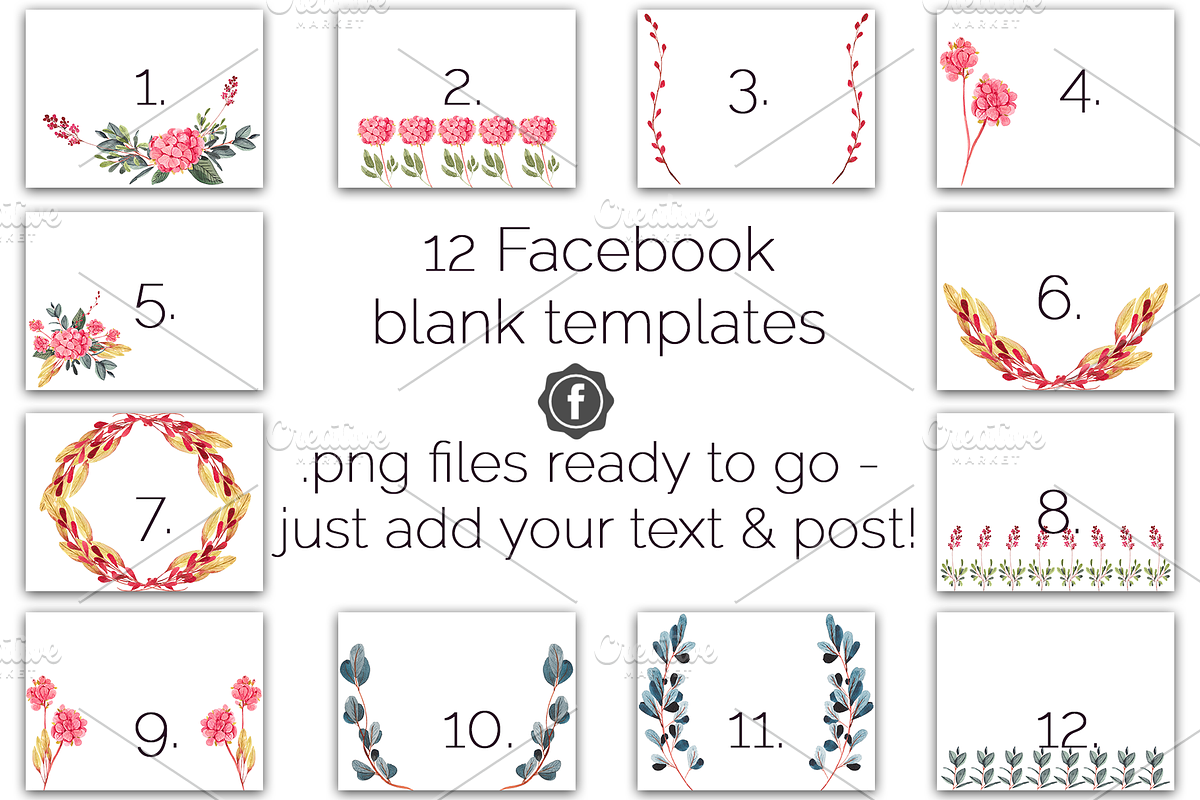 Botanical Watercolor FB/IG Bundle, a Social Media Template by Andrea Schrag Designs (Photo 3 of 5)