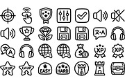 Gaming User Interface Icons Set, an Illustration by designvectx (Thumbnail 3 of 3)