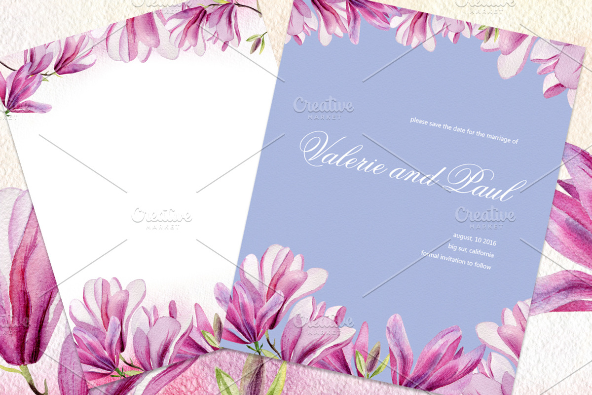 Watercolor magnolia set, a Decorative Illustration by Elegantia (Photo 4 of 4)