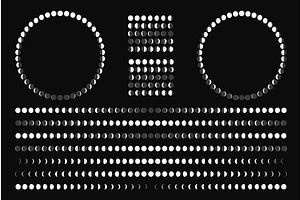 Moon phases. Magic cosmic symbols, an Illustration by Frogella