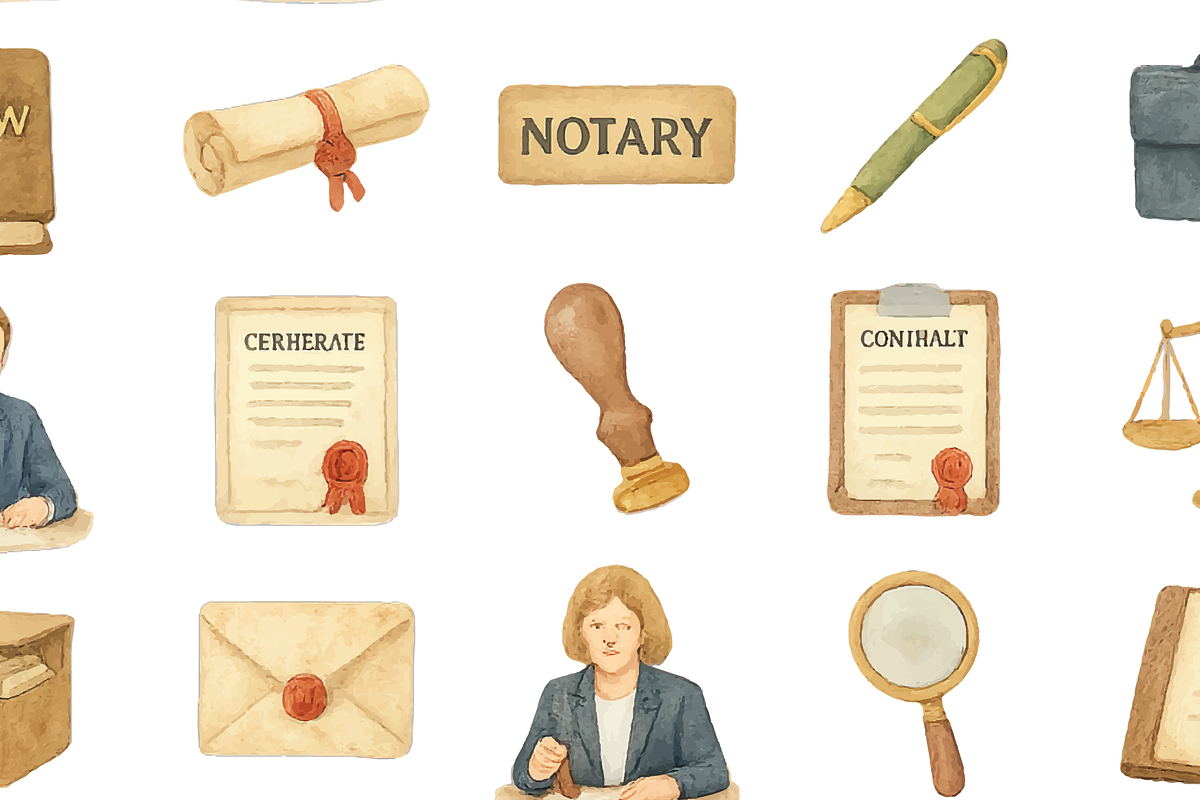 Vintage Notary Public Legal Set, an Object Graphic by RT Studio (Photo 4 of 4)