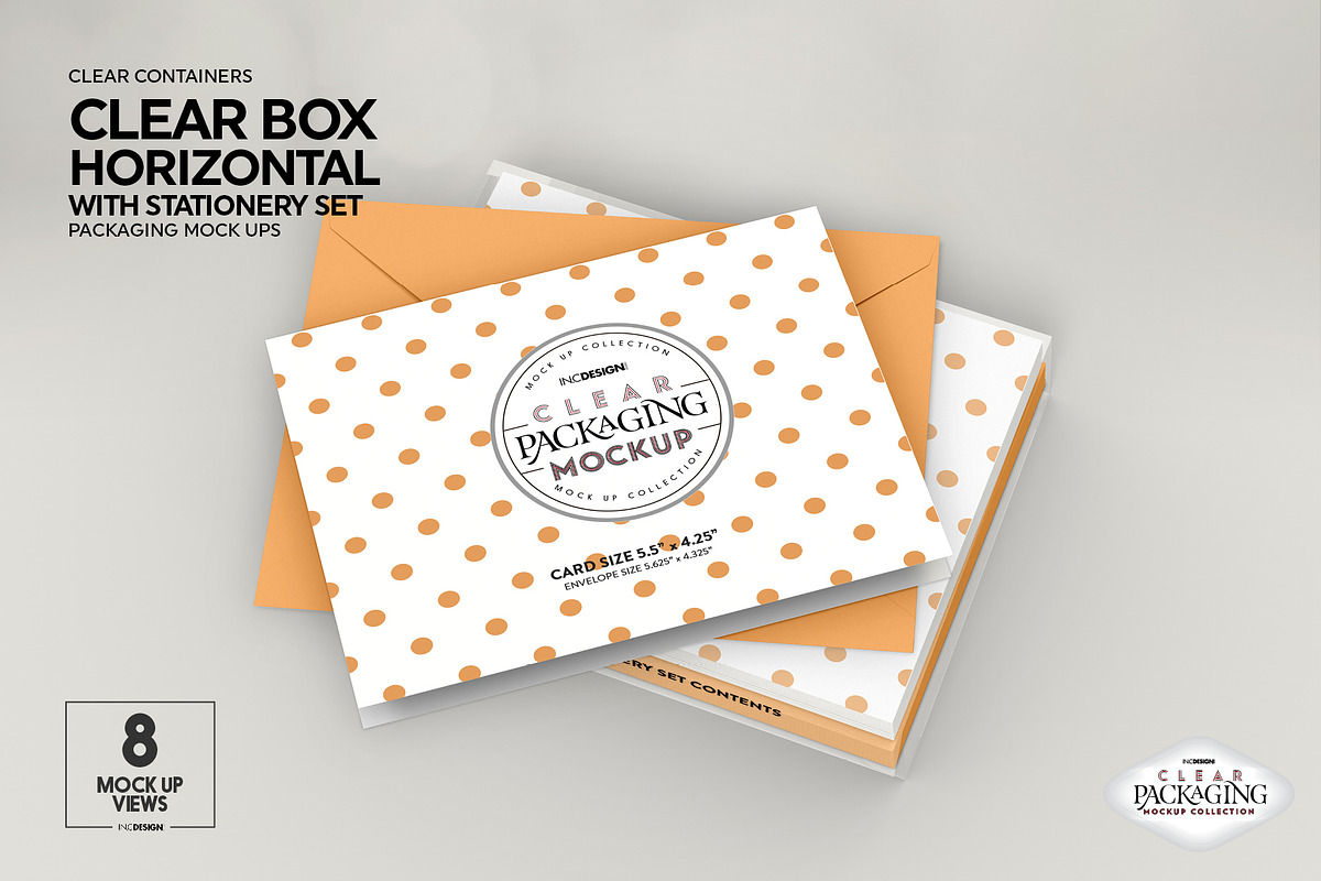 Clear Box with Stationery Set Mockup, a Packaging Mockup by INCDesign (Photo 17 of 19)