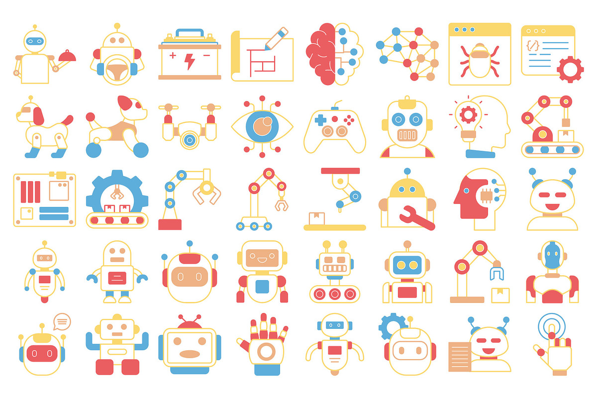 Robotic System Vector Icons Pack, a Solid Icon by Vector Portal (Photo 2 of 5)