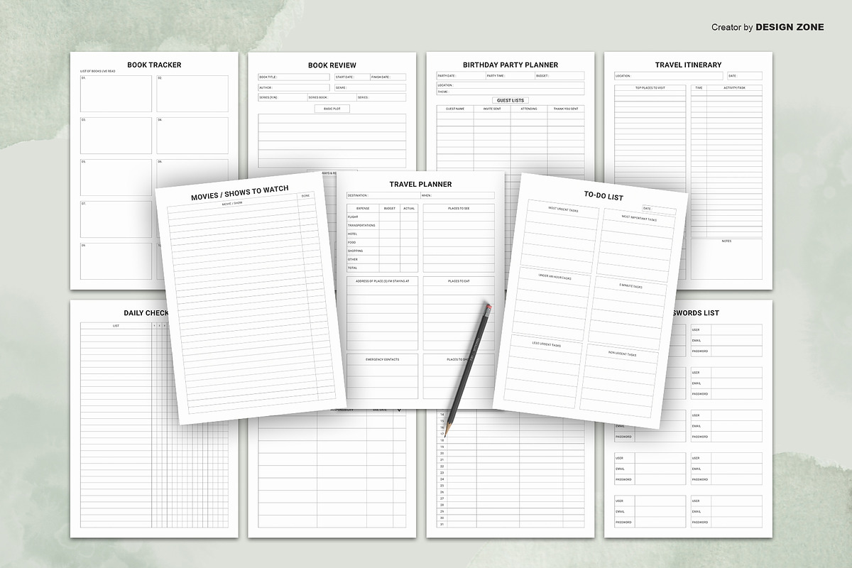 Planner Bundle Pack || Life Planner, a Stationery Template by Design Zone (Photo 3 of 4)