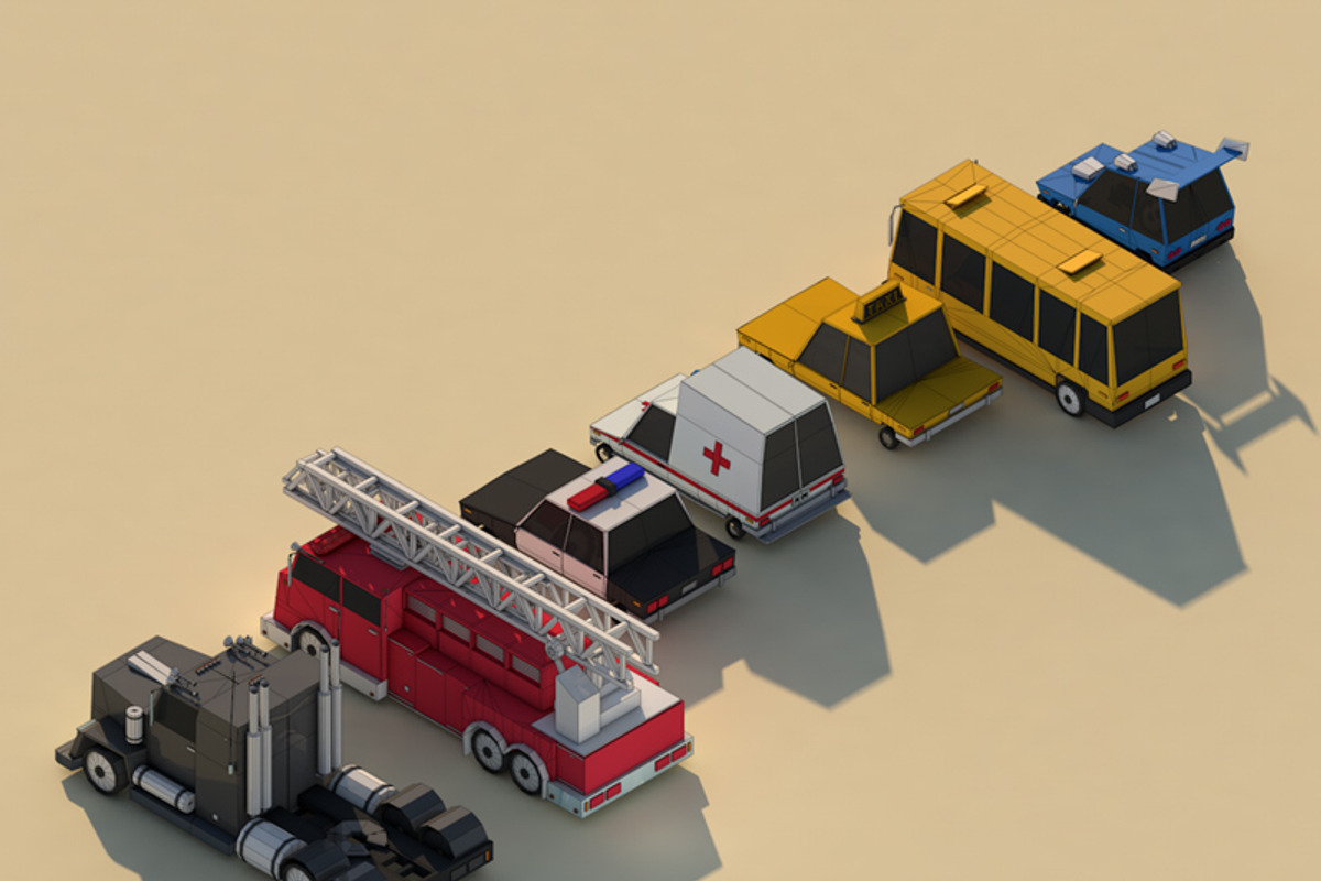 Low Poly Cars Asset Pack 1, a Cars & Vehicle 3D Model by Anton Moek (Photo 2 of 9)