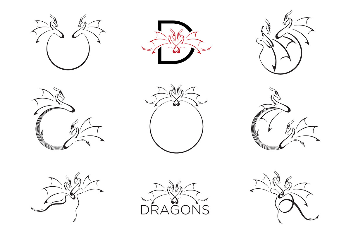 30 stylized black dragons, an Icon by Bloom21Art (Photo 6 of 7)