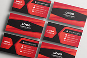Geometric Red and Black, a Business Card Template by Vitoria's Collection (Thumbnail 1 of 4)
