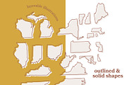 US State Illustration Vector Pack, an Illustration by Wildflower June (Thumbnail 4 of 4)