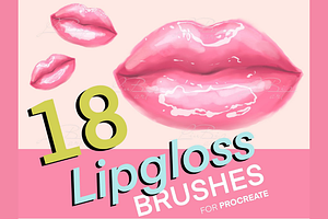 18 Lipgloss Stamp Brushes Set