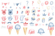 GENDER REVEAL PARTY, a Decorative Illustration by OlliArtDesign (Thumbnail 2 of 6)