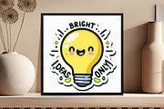 Funny,Bright Deas Only  Sticker PNG, an Illustration by DreamCafeArt (Thumbnail 5 of 7)