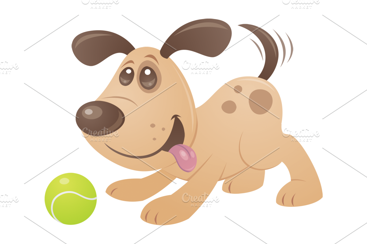 Playful Puppy, an Animal Illustration by Schwegel Illustration