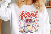 Summer Raccoon Preppy Hand Drawn PNG, a Seasonal Illustration by designcity5 (Thumbnail 2 of 4)