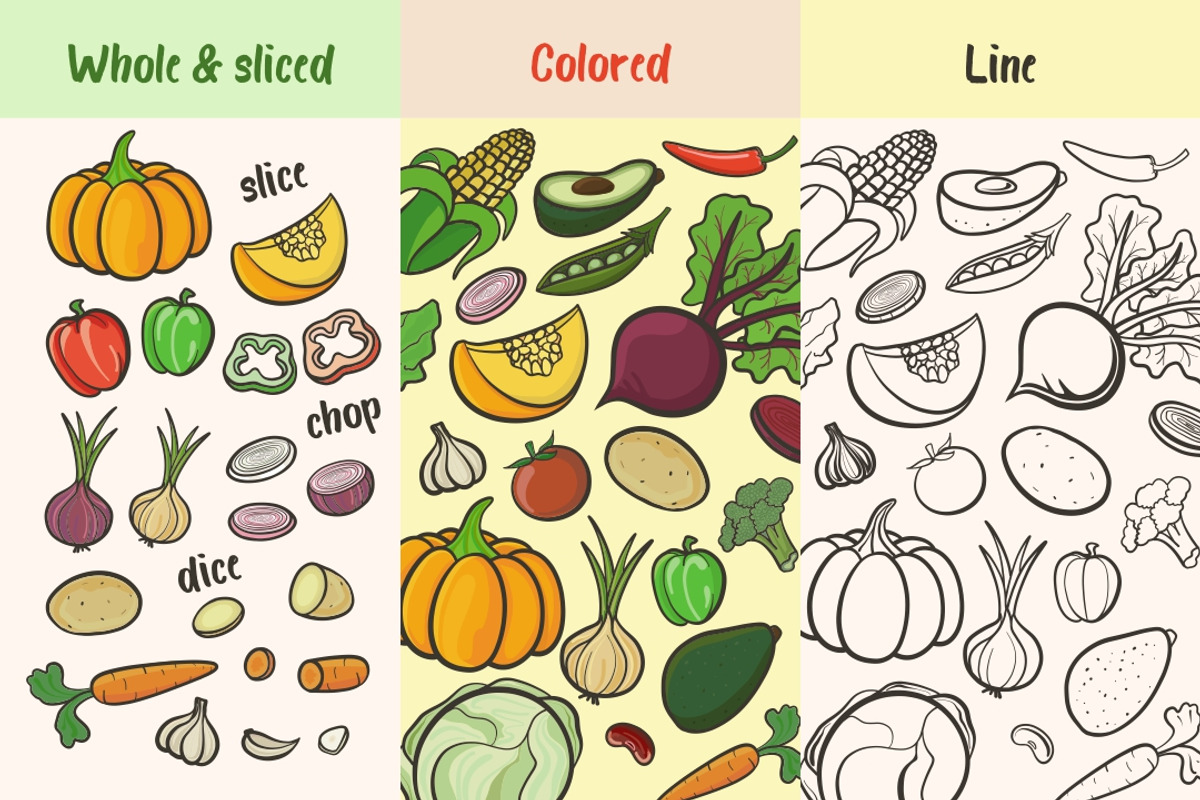 Cartoon Vegetables Culinary Pack, a Decorative Illustration by Warm Hearted Studio (Photo 2 of 6)