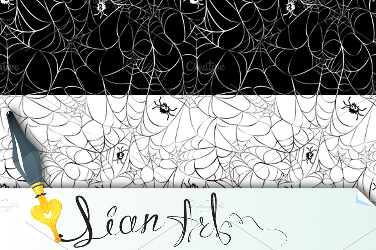 Set of 2 Halloween seamless patterns