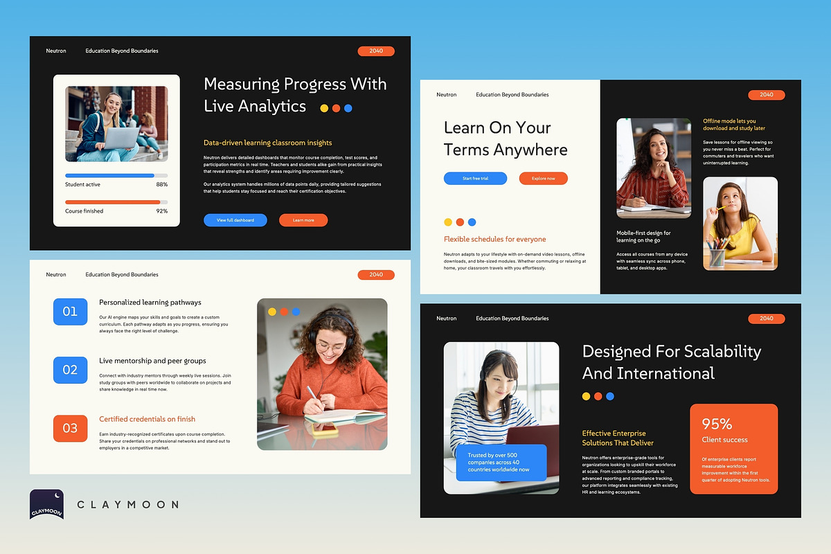 Online Study Platform Pitch Deck, a Presentation Template by Claymoon Lab (Photo 6 of 7)