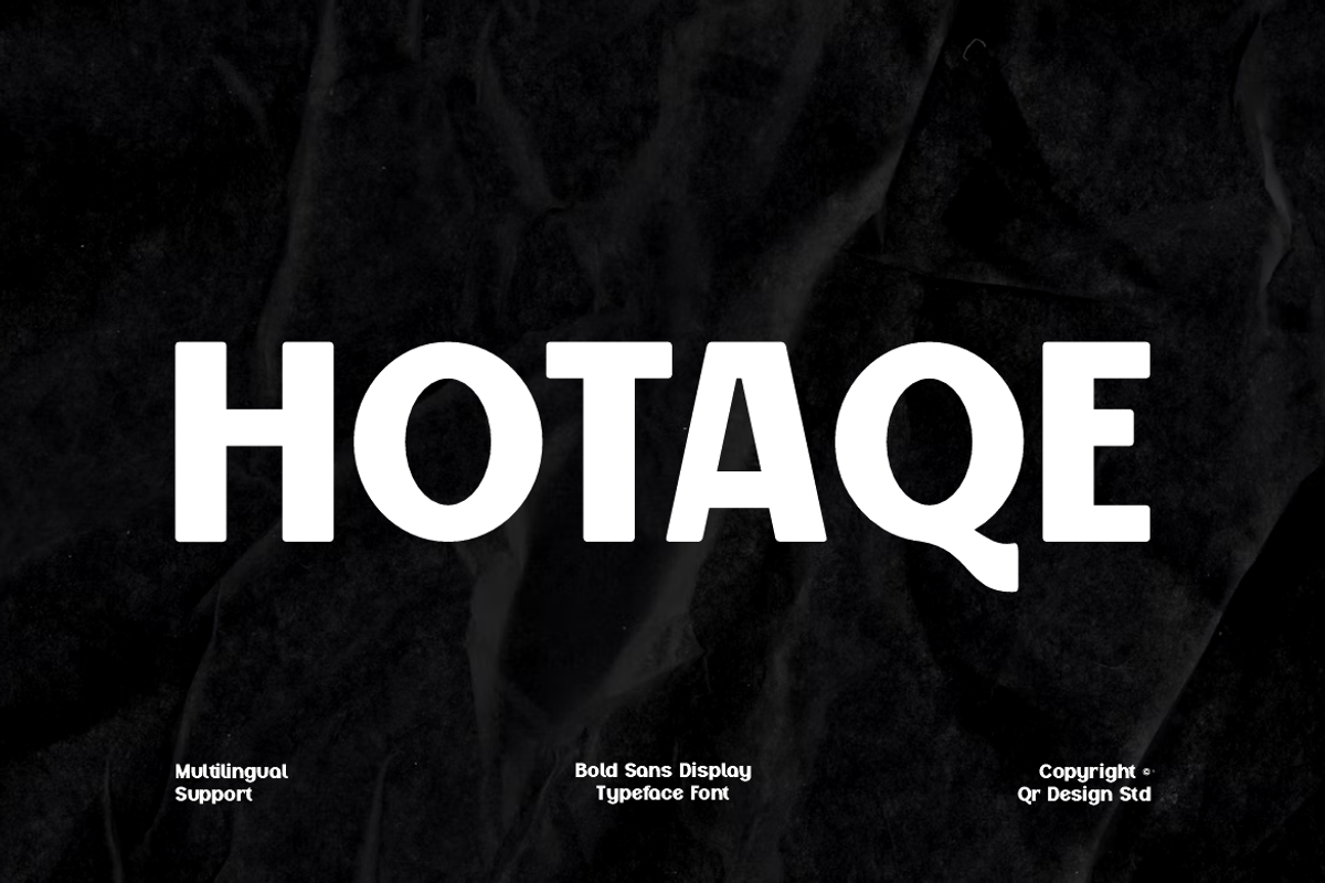 Hotaqe - Bold Sans Display Typeface, a Sans Serif Font by QR Design Studio (Photo 1 of 16)