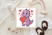 Valentine's Day T-Rex PNG, an Illustration by CraftArtStudio (Thumbnail 4 of 4)