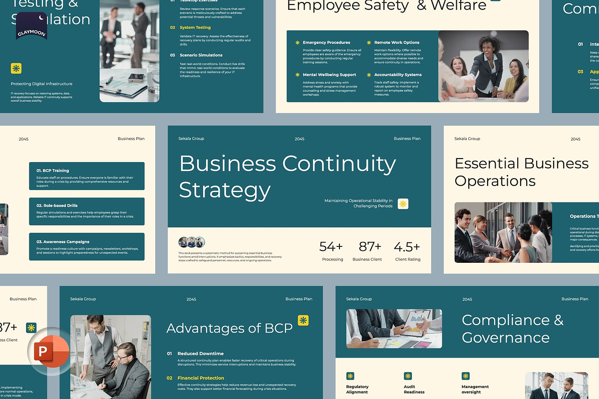 Business Continuity Strategy, a Presentation Template by Claymoon Lab (Photo 1 of 6)