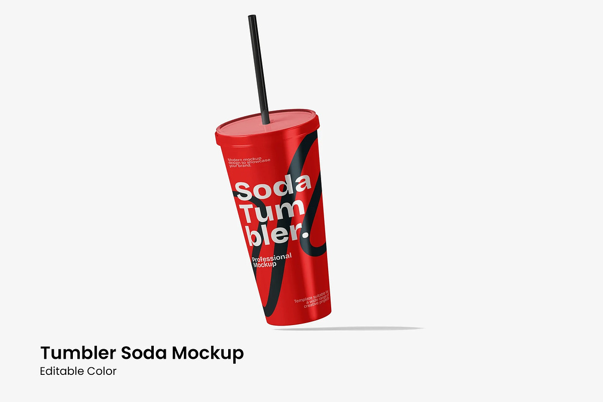 Tumbler Soda Mockup, an Advertising Mockup by renderstockmarket