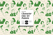 Character Line Art Pattern, a Pattern Graphic by Neermana (Thumbnail 1 of 5)