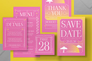 Pink Art Deco Wedding Invitation Set, an Invitation Template by graphicook (Thumbnail 2 of 3)
