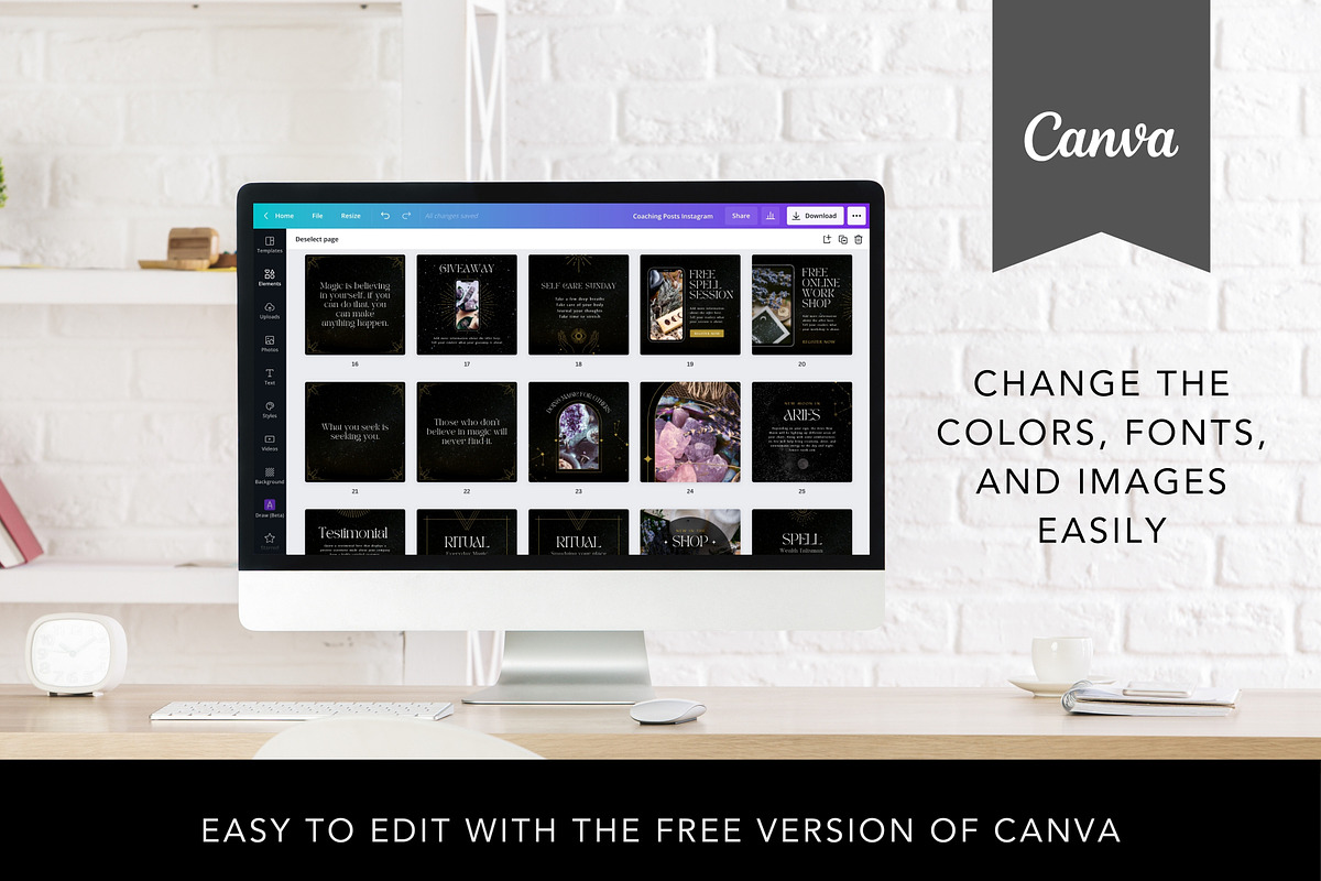 Spiritual Instagram Templates Canva, a Social Media Template by DeeBeeDesign (Photo 7 of 10)