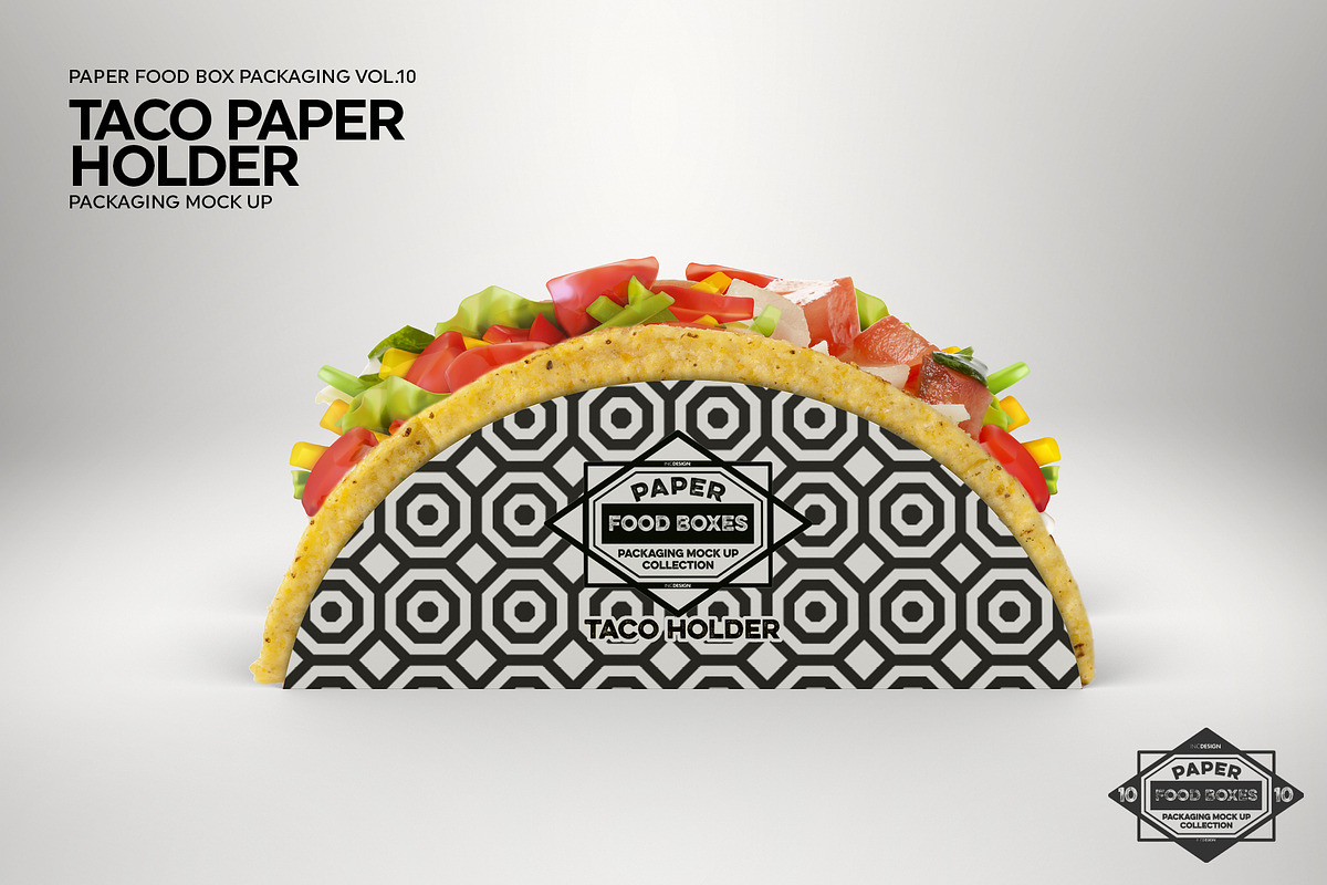 Paper Taco Holder Packaging Mockup, a Product Mockup by INCDesign (Photo 7 of 8)