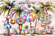Whimsical Summer Palm Tree Clipart B, an Illustration by SVGArt (Thumbnail 1 of 9)
