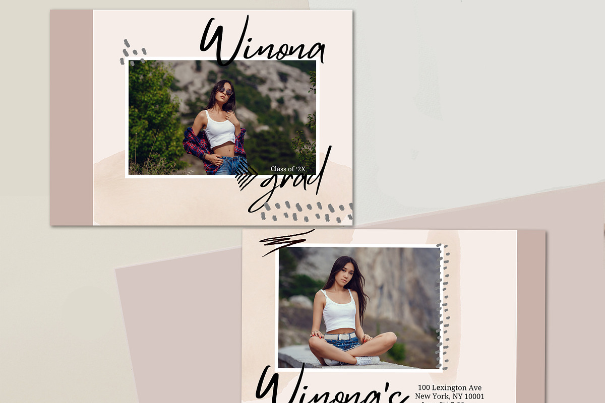 Boho Senior Graduation Annoucement, a Card Template by InstaNoirDesigns (Photo 2 of 8)