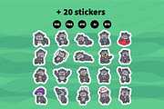 Gorilla Clipart Set, an Animal Illustration by Palau (Thumbnail 12 of 12)