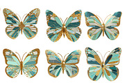 Gold Glitter Butterflies Clipart, an Illustration by Designworld (Thumbnail 2 of 4)