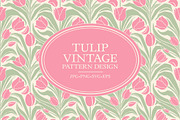 Vintage Tulip Seamless Pattern, a Pattern Graphic by CraftingOnSunday (Thumbnail 1 of 5)