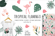 Pink Tropical Flamingo, a Pattern Graphic by Springcolors Blossom (Thumbnail 1 of 3)